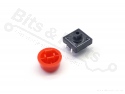 Microswitch drukknop (maakcontact) 12x12mm met cap rood